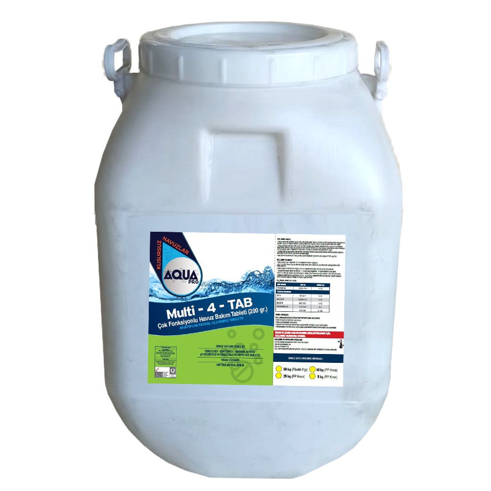 AquaPRO - MULTI 4 TAB - Çok Fonksiyonlu Bakım Tableti-50 kg