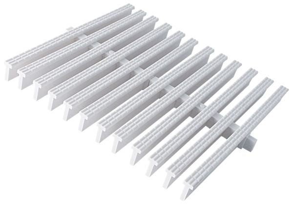 Havuz Savak Kanal Izgarası Plastik 25 cm Tek Geçme (10 Metre) Beyaz