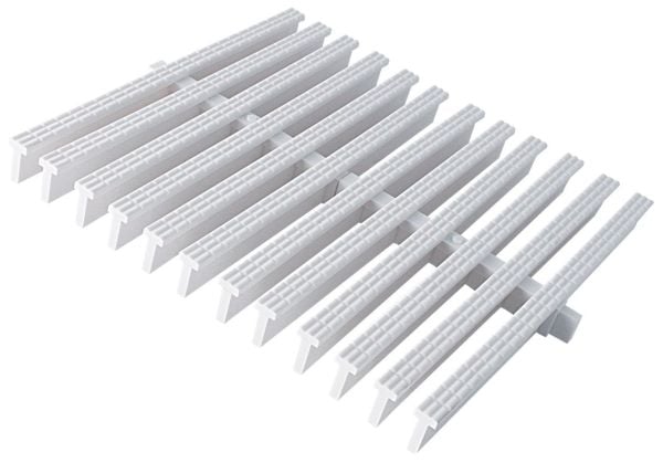 Havuz Savak Kanal Izgarası Plastik 15 cm Tek Geçme (10 Metre) Beyaz